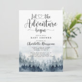 Forest Adventure begint Waterverf Baby shower Kaart (Staand voorkant)