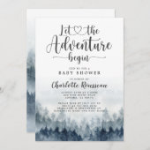 Forest Adventure begint Waterverf Baby shower Kaart (Voorkant / Achterkant)