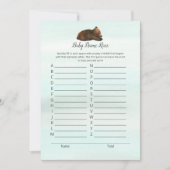 Forest Adventure Beren Baby Naam Race Game Card Kaart (Voorkant)
