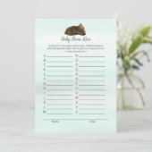 Forest Adventure Beren Baby Naam Race Game Card Kaart (Staand voorkant)