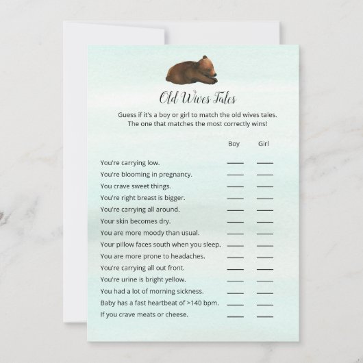 Forest Adventure Beren Old Wives Tales Game Card Kaart (Voorkant)