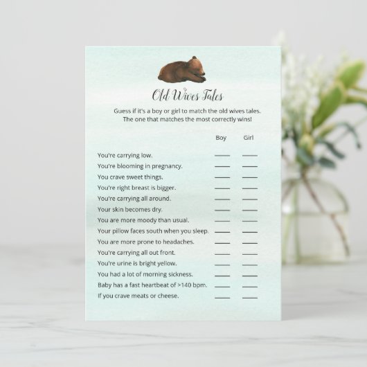 Forest Adventure Beren Old Wives Tales Game Card Kaart (Staand voorkant)