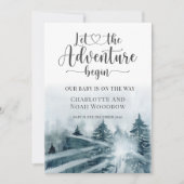 Forest Adventure Blue Green-Waterverf Aankondiging (Voorkant)