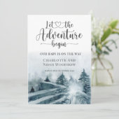 Forest Adventure Blue Green-Waterverf Aankondiging (Staand voorkant)