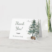 Forest Adventure Boy Beer Baby shower Bedankt (Voorkant)