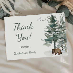 Forest Adventure Boy Beer Baby shower Bedankt