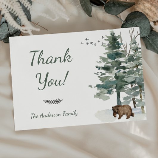 Forest Adventure Boy Beer Baby shower Bedankt