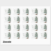 Forest Adventure Boy Beer Baby shower Bedankt Vierkante Sticker (Vel)