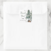 Forest Adventure Boy Beer Baby shower Bedankt Vierkante Sticker (Tas)