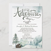 Forest Adventure Boy Beer Herten Baby shower per p Kaart (Voorkant)