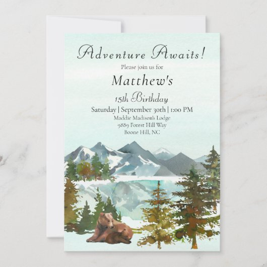 Forest Adventure Boy Rustieke Beren Verjaardagsfee Kaart (Voorkant)