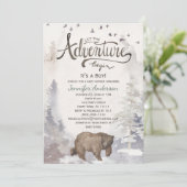 Forest Adventure Boy Waterverf Beer Baby shower Kaart (Staand voorkant)