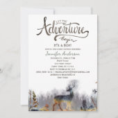 Forest Adventure Boy Waterverf Deer Baby shower Kaart (Voorkant)