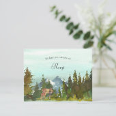 Forest Adventure Herten Baby shower RSVP Kaartje (Staand voorkant)