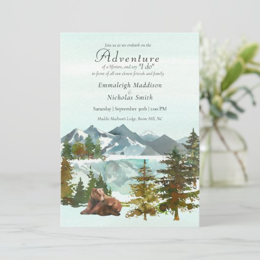 Forest Adventure Informal Wedding Kaart (Staand voorkant)