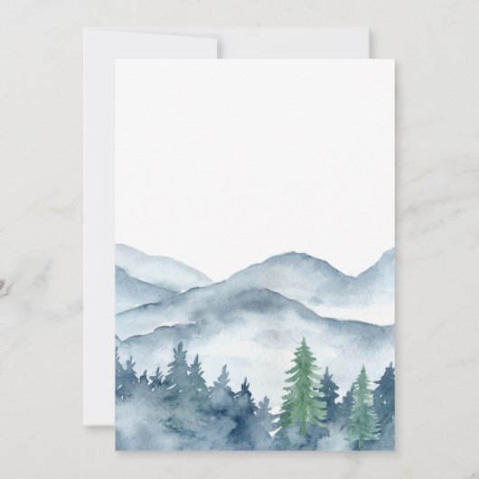 Forest Adventure Mountain-Baby shower Bedankkaart (Achterkant)