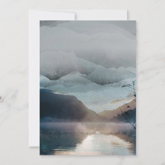 Forest Adventure Mountain Lake Baby shower Kaart (Achterkant)