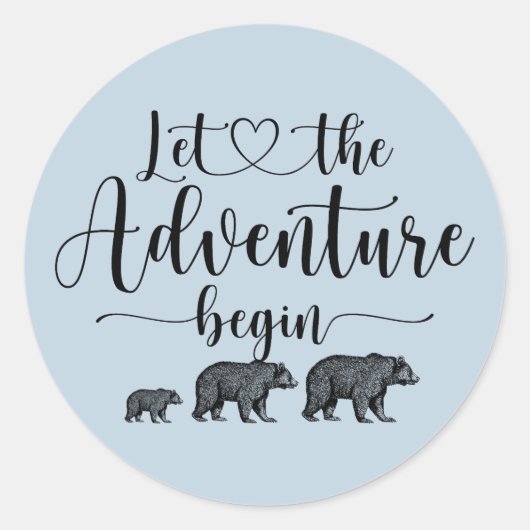 Forest Adventure Mountains Baby shower Classic Ronde Sticker (Voorkant)