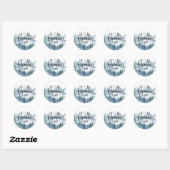 Forest Adventure Mountains Baby shower Ronde Sticker (Vel)