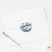 Forest Adventure Mountains Baby shower Ronde Sticker (Envelop)