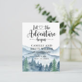 Forest Adventure Mountains Baby shower Zwangerscha Aankondigingskaart (Staand voorkant)