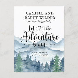 Forest Adventure Mountains Baby shower Zwangerscha Aankondigingskaart