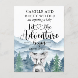 Forest Adventure Mountains Baby shower Zwangerscha Aankondigingskaart