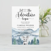 Forest Adventure Mountains Beer Cub Baby shower Kaart (Staand voorkant)