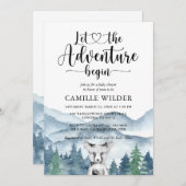 Forest Adventure Mountains Beer Cub Baby shower Kaart (Voorkant / Achterkant)