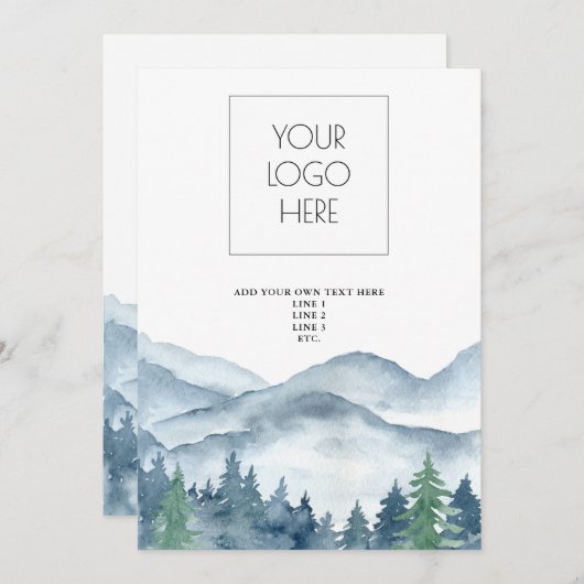Forest Adventure Mountains Sjabloon Kaart (Voorkant / Achterkant)