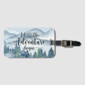 Forest Adventure Mountains Waterverf Bagagelabel (Voorkant (horizontaal))