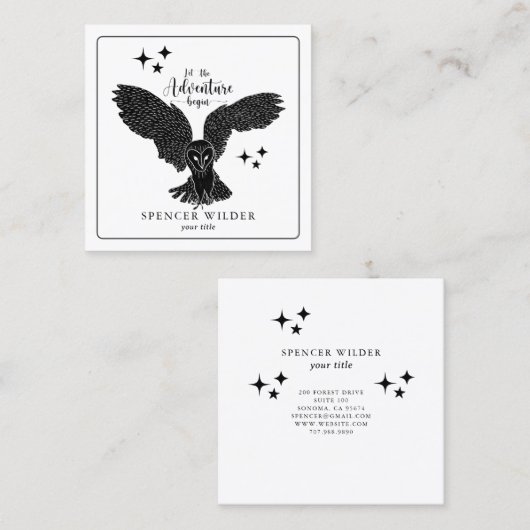 Forest Adventure Natuur Guide Vierkante Visitekaartje (Voorkant / Achterkant)