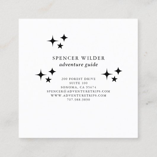 Forest Adventure Natuur Guide Vierkante Visitekaartje (Achterkant)