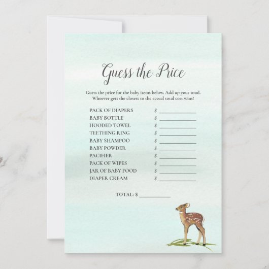 Forest Adventure raadt het Baby spel van de prijsb Kaart (Voorkant)