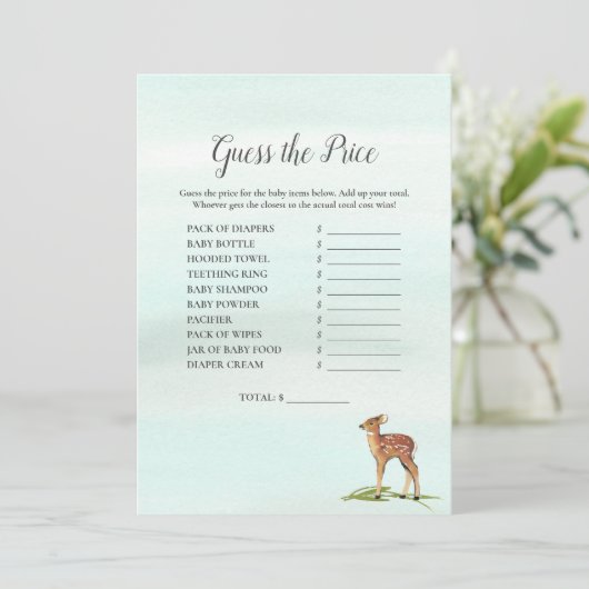 Forest Adventure raadt het Baby spel van de prijsb Kaart (Staand voorkant)