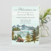 Forest Adventure Rustic Beren Baby shower Kaart (Staand voorkant)