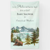 Forest Adventure Rustic Beren Baby shower Spandoek (Verticaal)