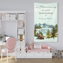 Forest Adventure Rustic Beren Baby shower Spandoek