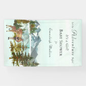 Forest Adventure Rustic Deers Baby shower Spandoek (Horizontaal)