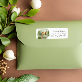 Forest Adventure Rustic Deers Return Address Etiket