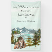 Forest Adventure Rustic Lynx Baby shower Spandoek (Verticaal)