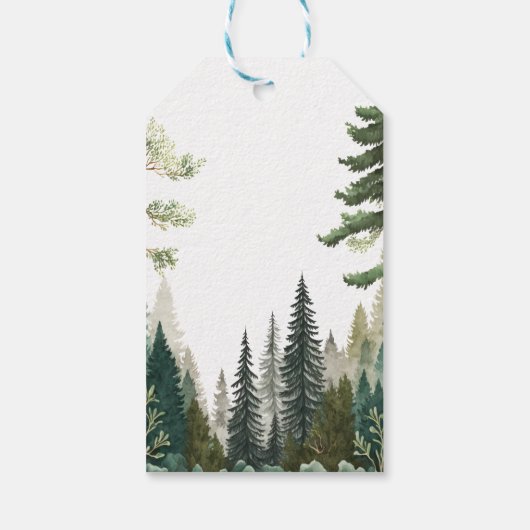 Forest Adventure wacht op Baby shower Dank u Cadeaulabel (Achterkant)