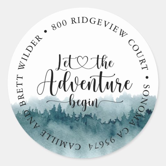 Forest Adventure Waterverf Baby shower Ronde Sticker (Voorkant)