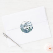 Forest Adventure Waterverf Bergen Adres Ronde Sticker (Envelop)