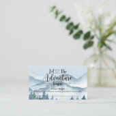 Forest Adventure Waterverf Blue Diaper Raffle Informatiekaartje (Staand voorkant)