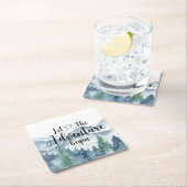 Forest Adventure Waterverf Mountains Baby shower Kartonnen Onderzetters (Insitu)