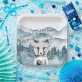 Forest Adventure Waterverf Mountains Baby shower Papieren Bordje (Feest)