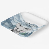 Forest Adventure Waterverf Mountains Baby shower Papieren Bordje (Gebogen)