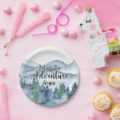 Forest Adventure Waterverf Mountains Baby shower Papieren Bordje (Feest)