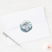 Forest Adventure Waterverf Mountains Baby shower Ronde Sticker (Envelop)